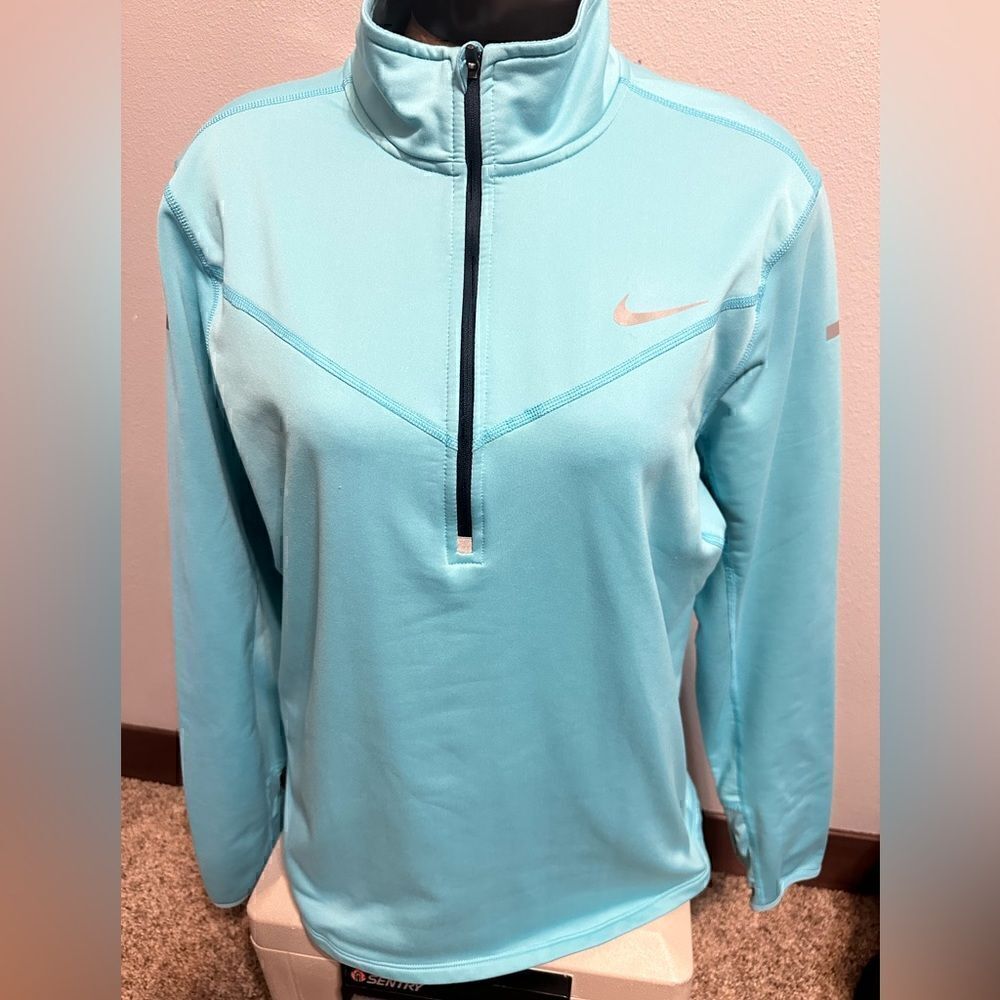 Nike Drifit Running Women's Medium Turquoise Half ZIP Jacket